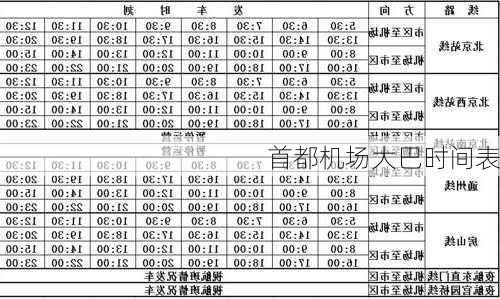 首都机场大巴时间表