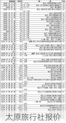 太原旅行社报价