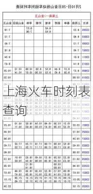 上海火车时刻表查询