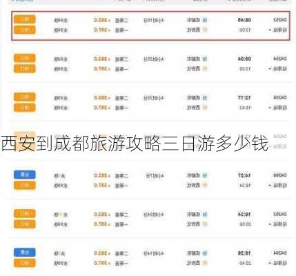 西安到成都旅游攻略三日游多少钱