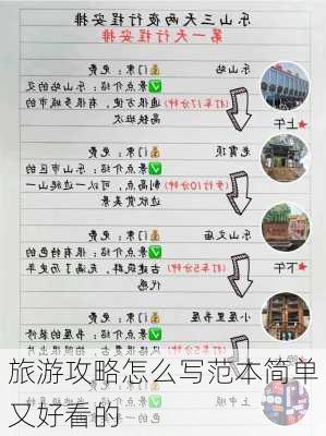 旅游攻略怎么写范本简单又好看的