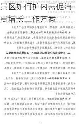 景区如何扩内需促消费增长工作方案