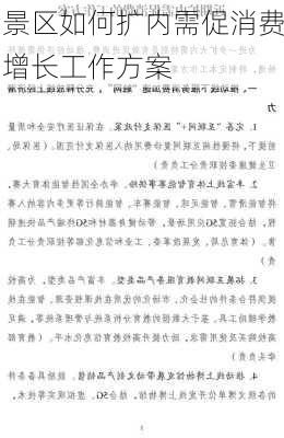 景区如何扩内需促消费增长工作方案