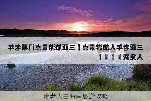 带老人去海南旅游攻略