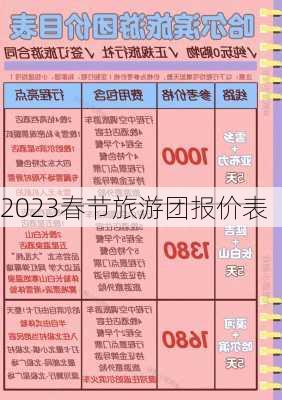 2023春节旅游团报价表