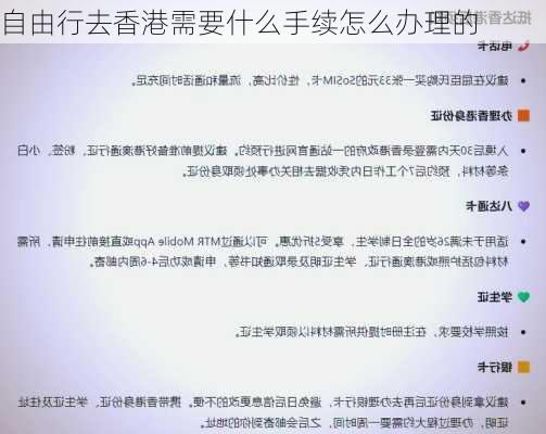 自由行去香港需要什么手续怎么办理的