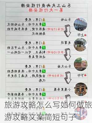 旅游攻略怎么写如何做旅游攻略文案简短句子