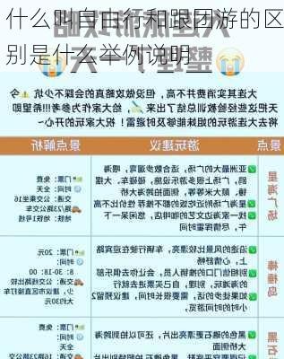 什么叫自由行和跟团游的区别是什么举例说明