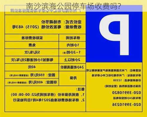 南沙滨海公园停车场收费吗?